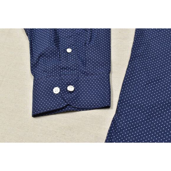 Old Navy Pro Signature Men's Shirt Slim Fit Size XXXL Navy Blue Polka Dot Go-Dry - Picture 5 of 8